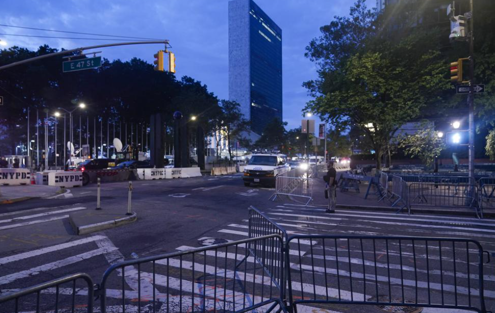  Barricades gatekeep the UN General Assembly 